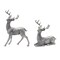 Melrose Set of 2 Silver Deer Christmas Tabletop Figurines 13.25"